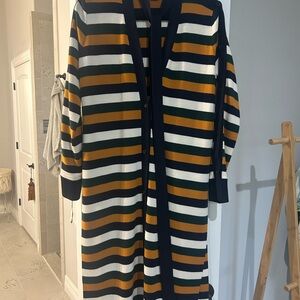 MONSE Dark Blue and Mustard Striped Knit